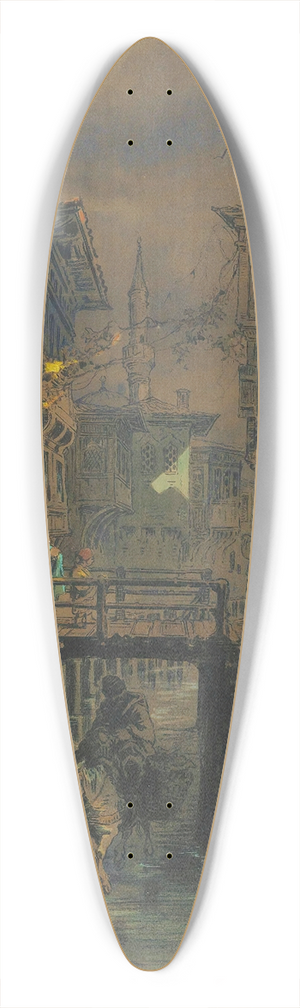 Amadeo Preziosi - A Street in Old Istanbul 39.3 inch art pintail longboard deck