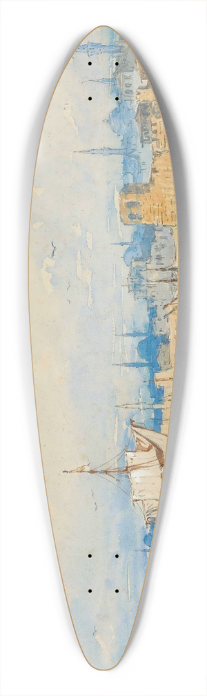 Amadeo Preziosi - Fishing boats on the Sea of Marmara, at Kumkapi, Istanbul 39.3 inch art pintail longboard deck