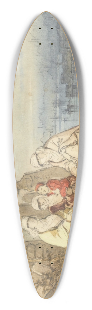 Amadeo Preziosi - On The Shores Of The Golden Horn 39.3 inch art pintail longboard deck