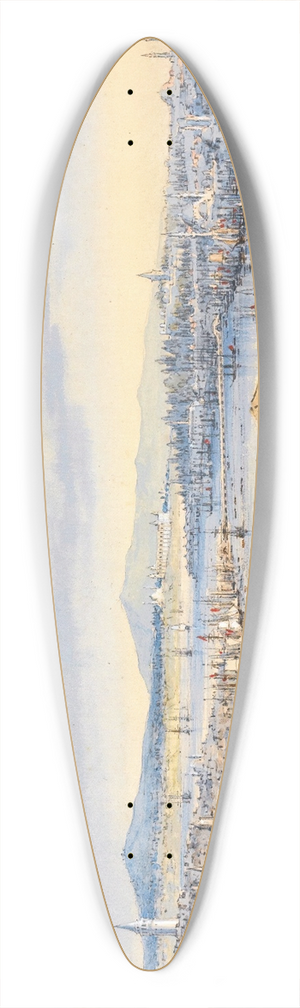 Amadeo Preziosi - View of the golden horn 39.3 inch art pintail longboard deck