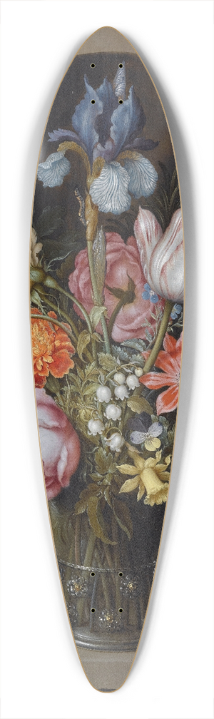 Ambrosius Bosschaert the Elder - A Still Life Of Flowers In A Glass Beaker Set In A Marble Niche 39.3 inch art pintail longboard deck