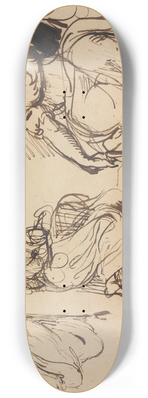 Benjamin Robert Haydon - Studies of a Seated Woman 8.25 inch art skate deck