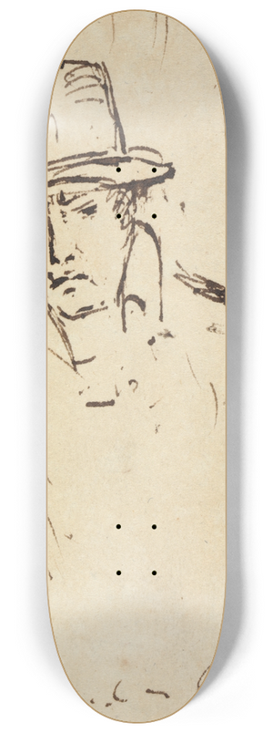 Benjamin Robert Haydon - Studies of Men with Hats 8.25 inch art skate deck