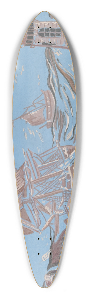 American 20th Century - Bandbox 39.3 inch art pintail longboard deck