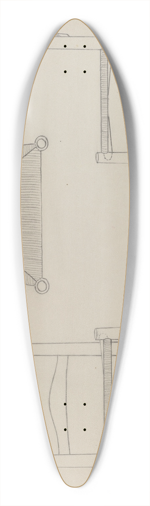 American 20th Century - Chair 39.3 inch art pintail longboard deck