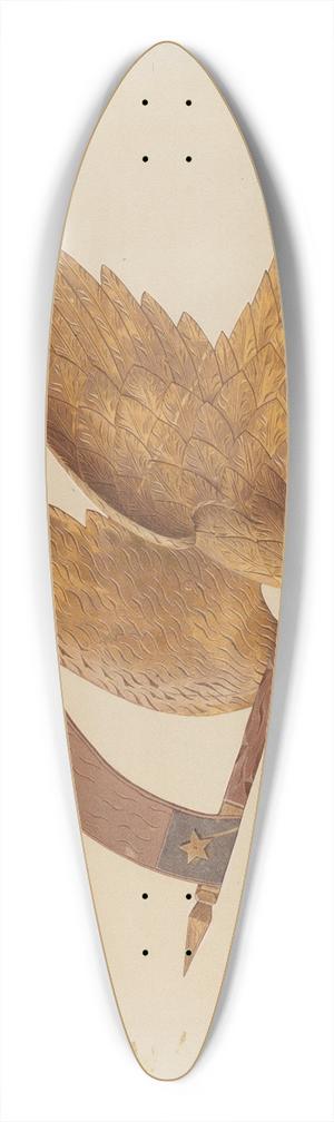 American 20th Century - Eagle 39.3 inch art pintail longboard deck
