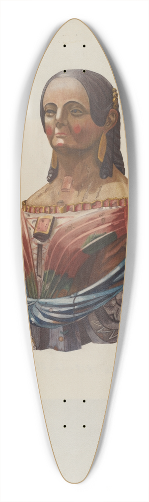 American 20th Century - Figurehead 39.3 inch art pintail longboard deck