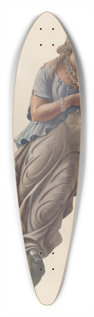 American 20th Century - Figurehead 39.3 inch art pintail longboard deck