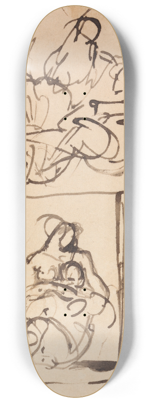 Benjamin Robert Haydon - Study for Figures Sitting 8.25 inch art skate deck