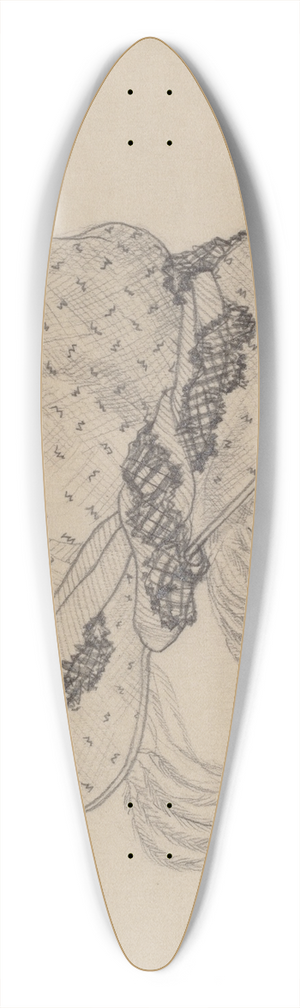 American 20th Century - Hat 39.3 inch art pintail longboard deck