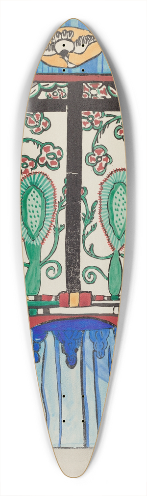 American 20th Century - Plate 6  Chapel Altarpiece, Santa Cruz  From Portfolio Spanish Colonial Designs of New Mexico 39.3 inch art pintail longboard deck