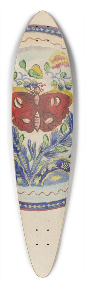 American 20th Century - Plate 39.3 inch art pintail longboard deck