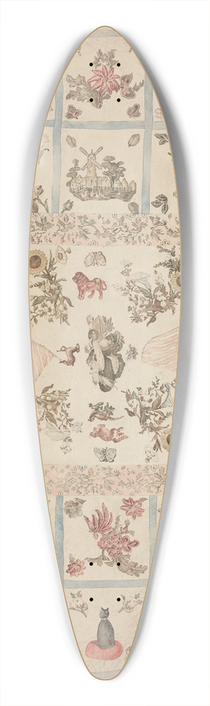 American 20th Century - Quilt 39.3 inch art pintail longboard deck