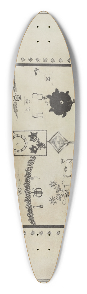 American 20th Century - Shaker Visionary Image 39.3 inch art pintail longboard deck