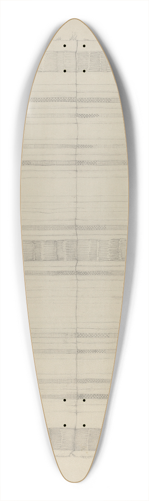 American 20th Century - Textile 39.3 inch art pintail longboard deck