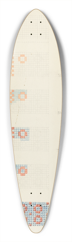 American 20th Century - Textile  Technique Demonstration 39.3 inch art pintail longboard deck