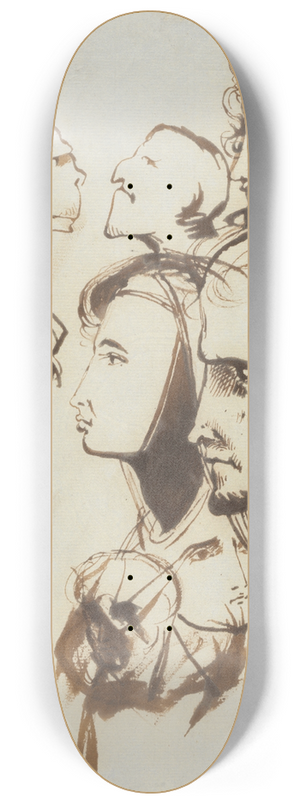 Benjamin Robert Haydon - Study of Faces 8.25 inch art skate deck