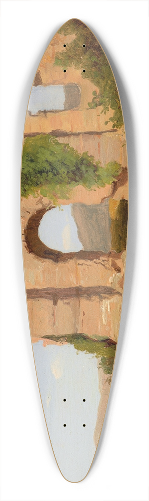 Anders Christian Lunde - The Ruins of the Aqueduct Aniene Nuovo near Tivoli 39.3 inch art pintail longboard deck
