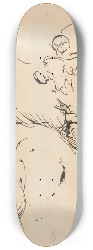 Benjamin Robert Haydon - Study of Figures Sitting Under a Tree 8.25 inch art skate deck
