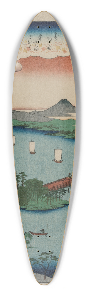 And Hiroshige - Evening Glow at Seta, from the series Eight Views of mi 39.3 inch art pintail longboard deck