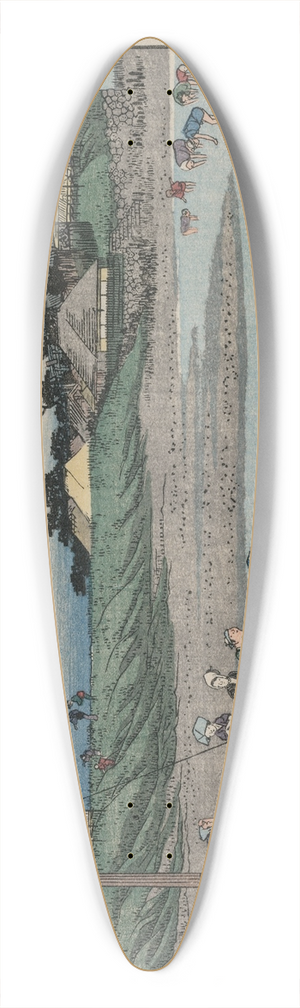 And Hiroshige - Gathering Shellfish at Low Tide at Susaki, from the series Famous Places in Edo 39.3 inch art pintail longboard deck