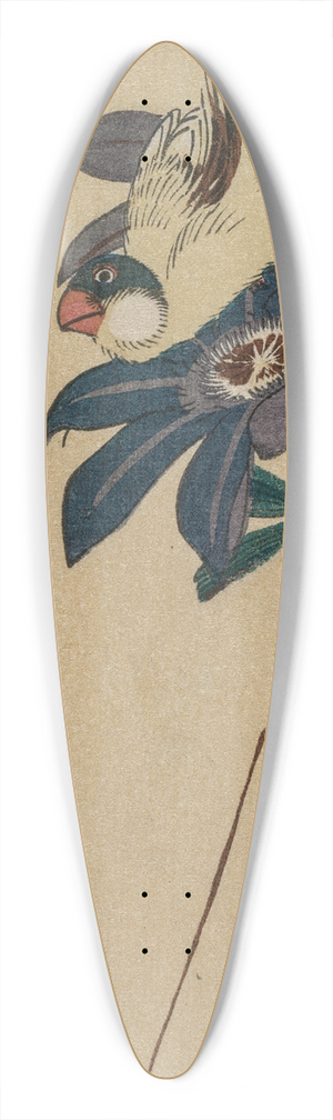 And Hiroshige - Grosbeak and Clematis 39.3 inch art pintail longboard deck