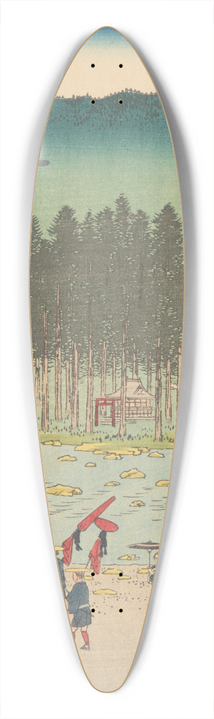 And Hiroshige - Tsuchiyama 39.3 inch art pintail longboard deck