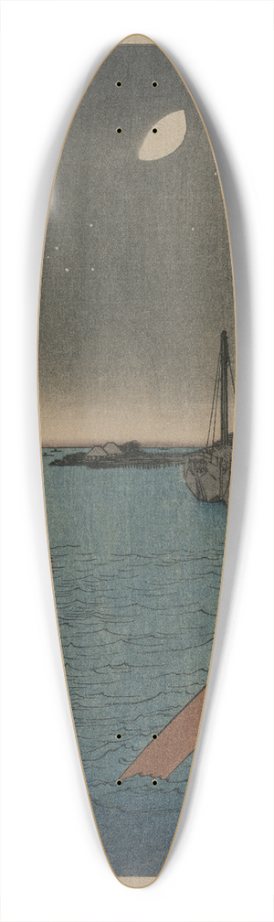 And Hiroshige - Tsukudajima from  Eitai Bridge, from the series One Hundred Views of Famous Places in Edo 39.3 inch art pintail longboard deck