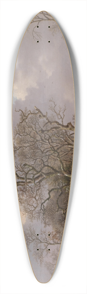 Andreas Schelfhout - Figures In A Winter Landscape 39.3 inch art pintail longboard deck