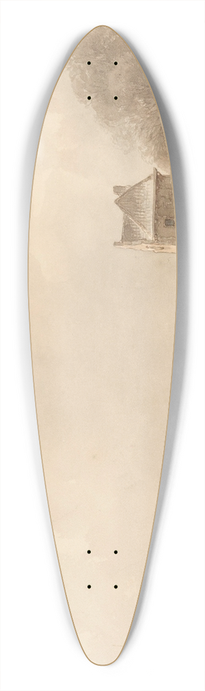 Andreas Schelfhout - Winterlandschap met hooislee en schaatsers 39.3 inch art pintail longboard deck Andreas Schelfhout - Winterlandschap met hooislee en schaatsers 39.3 inch art pintail longboard deck