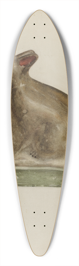 Andrew Topolosky - Seated Chalkware Rabbit 39.3 inch art pintail longboard deck