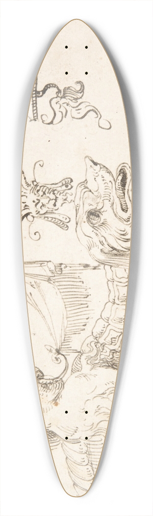 Andrs de Melgar - Studies for Grotesque Figures in the Flemish Style 39.3 inch art pintail longboard deck