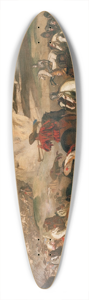 Aniello Falcone - Battle Scene 39.3 inch art pintail longboard deck