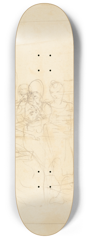 Benjamin West - Sketch for a Family Group 8.25 inch art skate deck