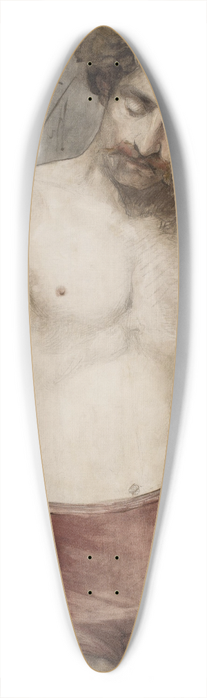 Anna Biliska-Bohdanowicz - Male semi-nude  study 39.3 inch art pintail longboard deck