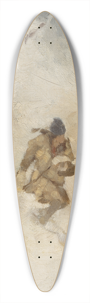 Anna Nordlander - Two Skiing Sami. Study 39.3 inch art pintail longboard deck