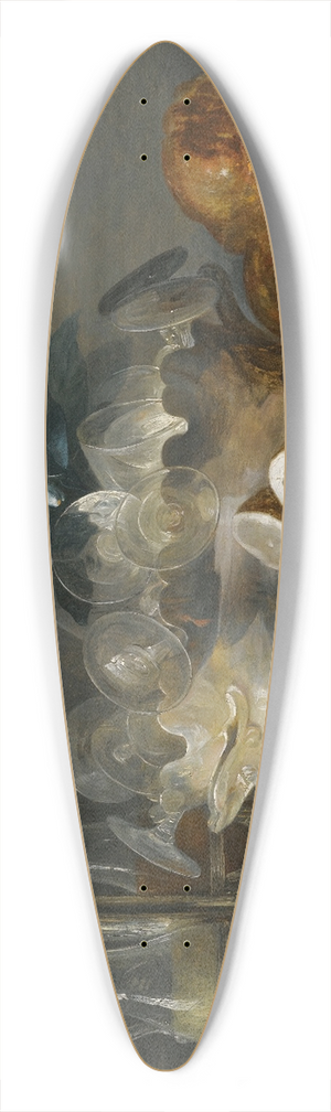 Anne Vallayer-Coster - A Still Life Of Mackerel, Glassware, A Loaf Of Bread AndLemons On A Table With A White Cloth 39.3 inch art pintail longboard deck