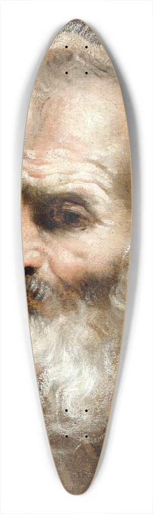 Annibale Carracci - Head of an Old Man 39.3 inch art pintail longboard deck