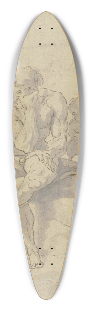 Annibale Carracci - Saturn auf Wolken sitzend, Amor hlt die Sense 39.3 inch art pintail longboard deck Annibale Carracci - Saturn auf Wolken sitzend, Amor hlt die Sense 39.3 inch art pintail longboard deck