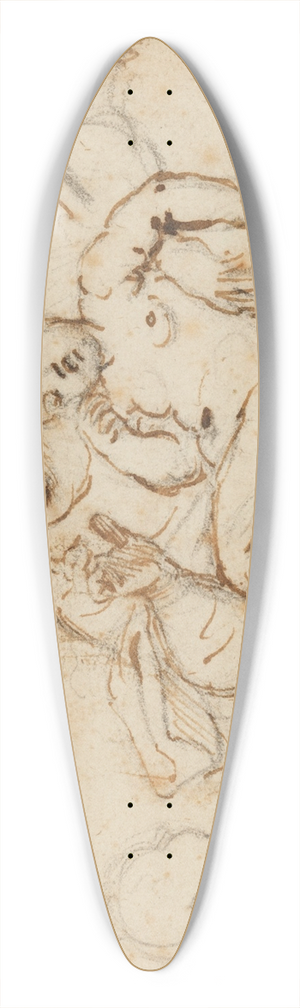 Annibale Carracci - The Madonna and Sleeping Child with the Infant Baptist (Il Silenzio) 39.3 inch art pintail longboard deck