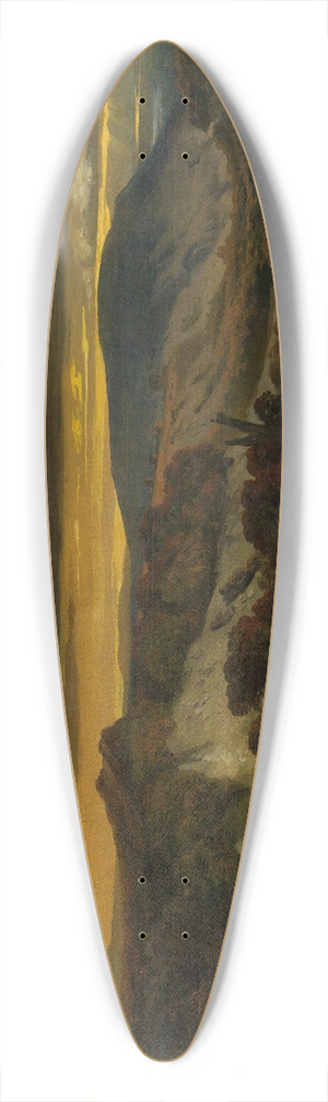 Anselm Feuerbach - Abendliche Landschaft mit heimkehrenden Einsiedler 39.3 inch art pintail longboard deck
