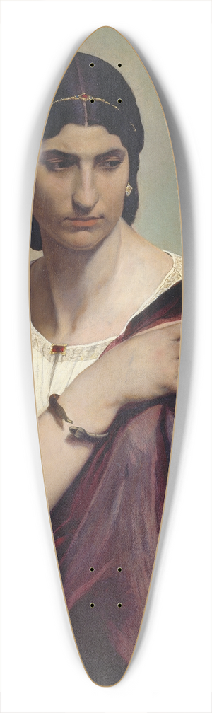 Anselm Feuerbach - Lucrezia Borgia, Portrait of a Roman woman in white tunic and red robe 39.3 inch art pintail longboard deck