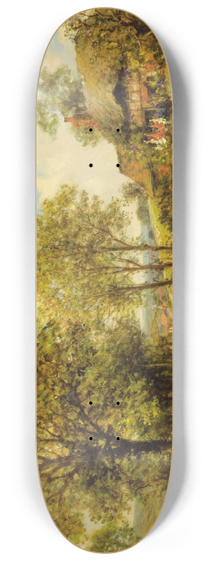Benjamin Williams Leader - Spring Cottage with Shepherd and Flock 8.25 inch art skate deck