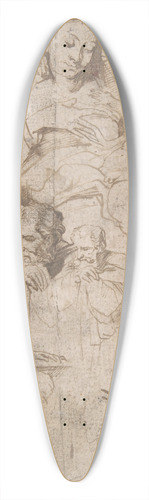Anthony van Dyck - Sheet of Studies 39.3 inch art pintail longboard deck