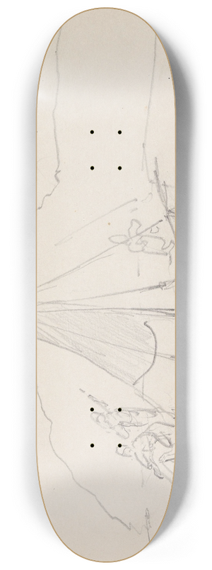 Adolph Tidemand - Bt med figurer, Kullen 8.25 inch art skate deck Adolph Tidemand - Bt med figurer, Kullen 8.25 inch art skate deck