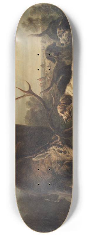 Benno Raffael Adam - Hirsch, von Hunden gestellt 8.25 inch art skate deck