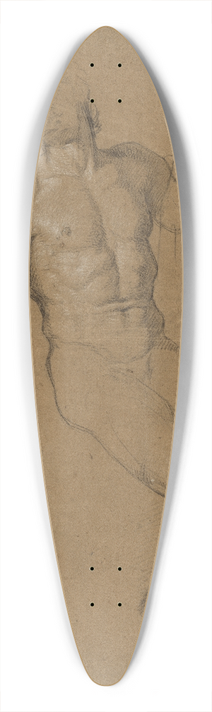 Antoine Coypel - Study of a Nude Man Posed as Bacchus 39.3 inch art pintail longboard deck