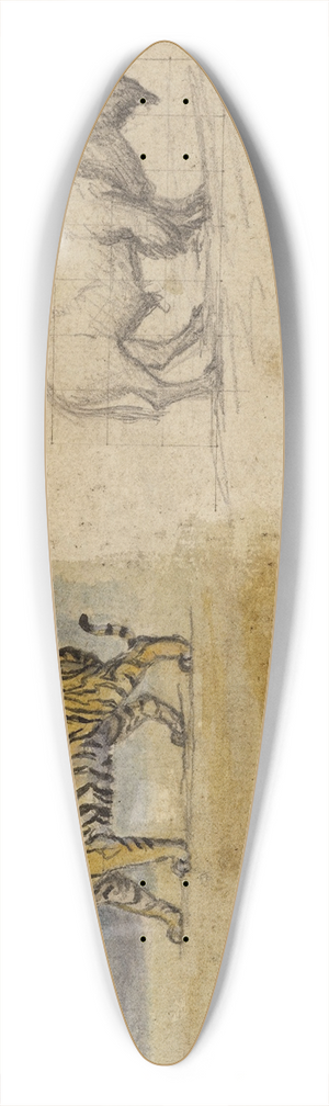 Antoine-Louis Barye - Etude dun tigre et dun bison 39.3 inch art pintail longboard deck