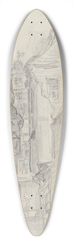 Anton Burger - Blick durch die Goldhutgasse auf den Rmerberg 39.3 inch art pintail longboard deck