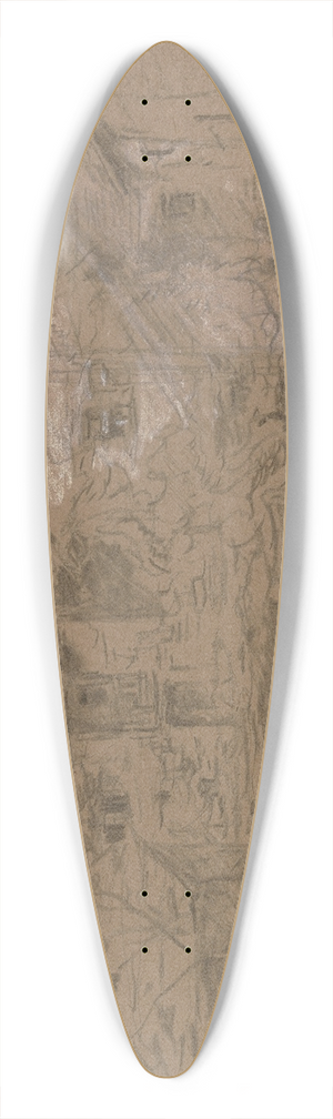 Anton Burger - Courtyard with entrance 39.3 inch art pintail longboard deck